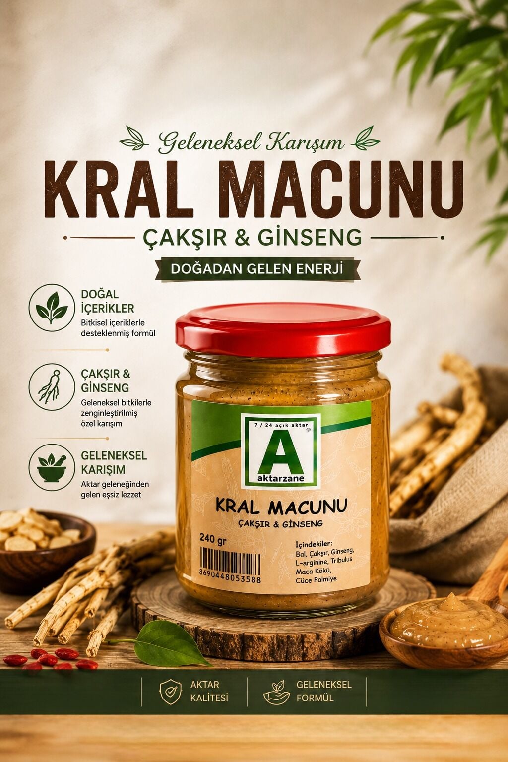 Kral Macunu Çakşır Ginseng 240 gr 100 Saat Etkili
