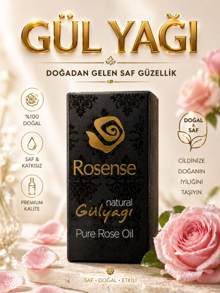 Rosense Saf Naturel Gül yağı  (rose oil) 1 gr