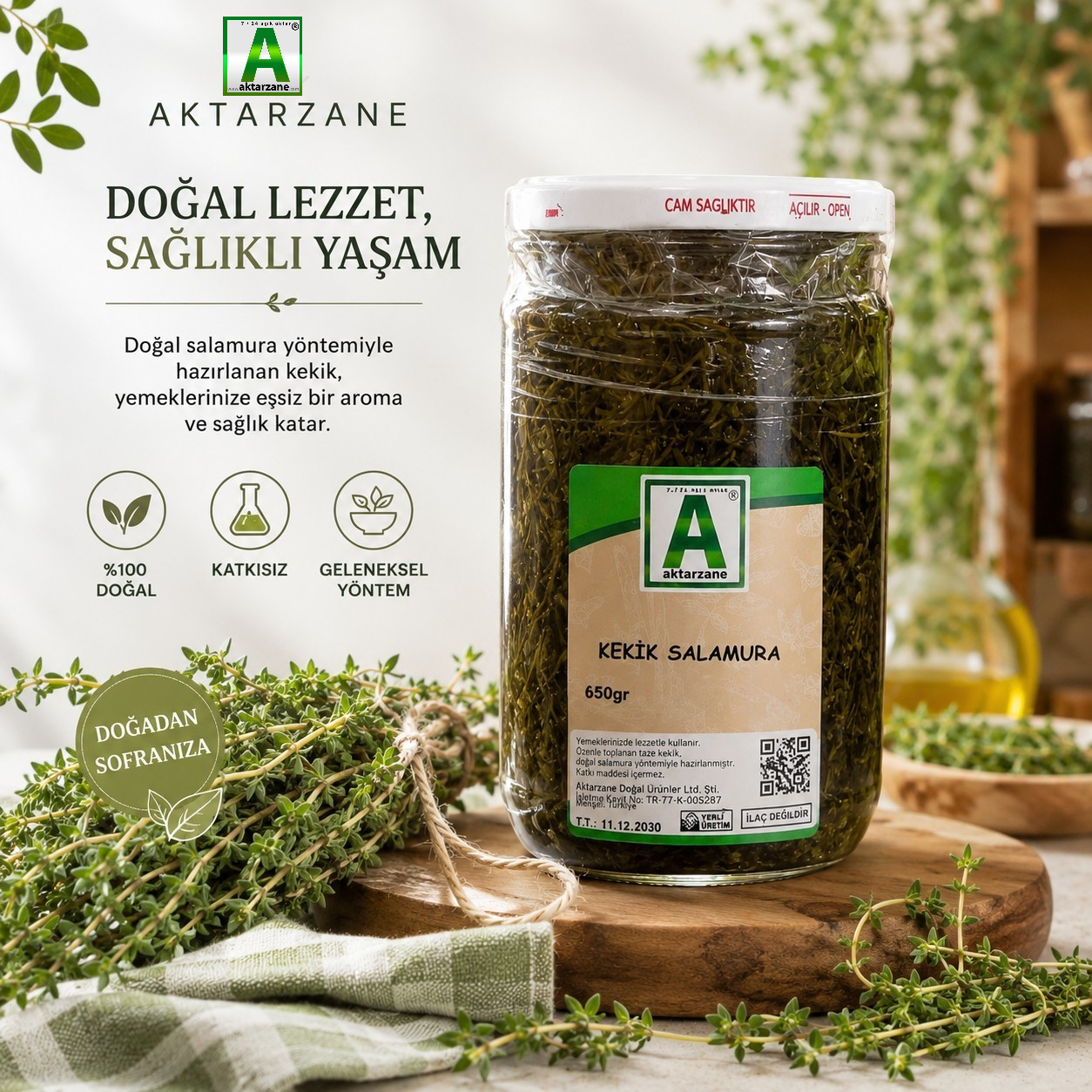 AKTARZANE Kekik Salamura 650 gr