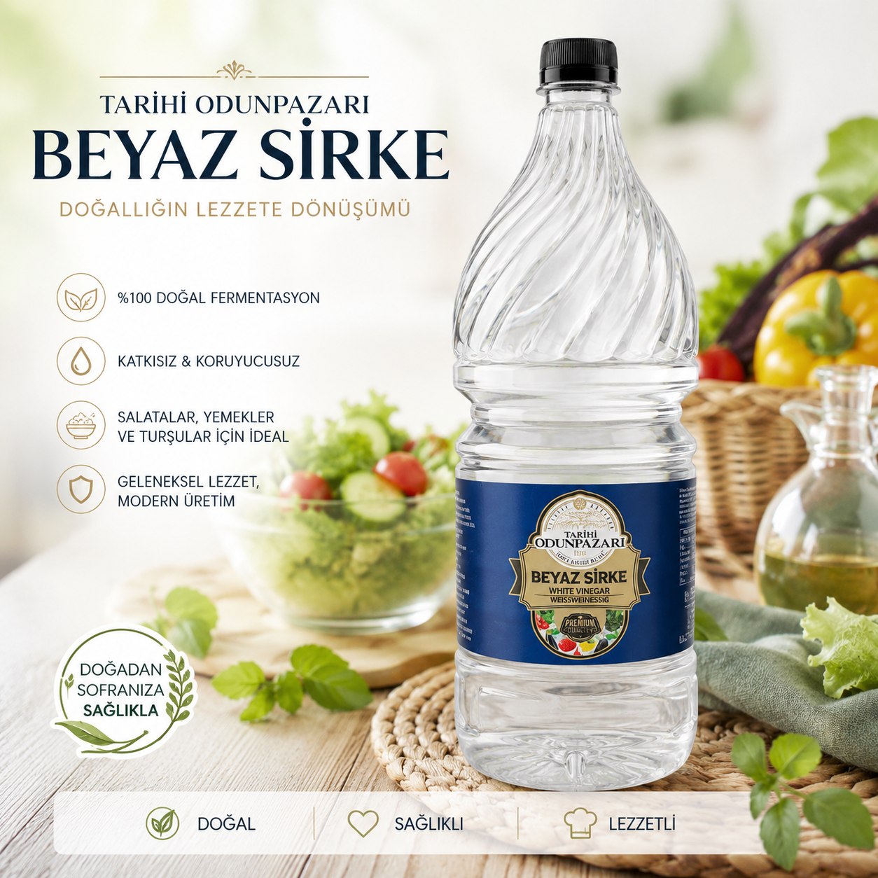Tarihi Odunpazarı Beyaz Sirke 2 lt