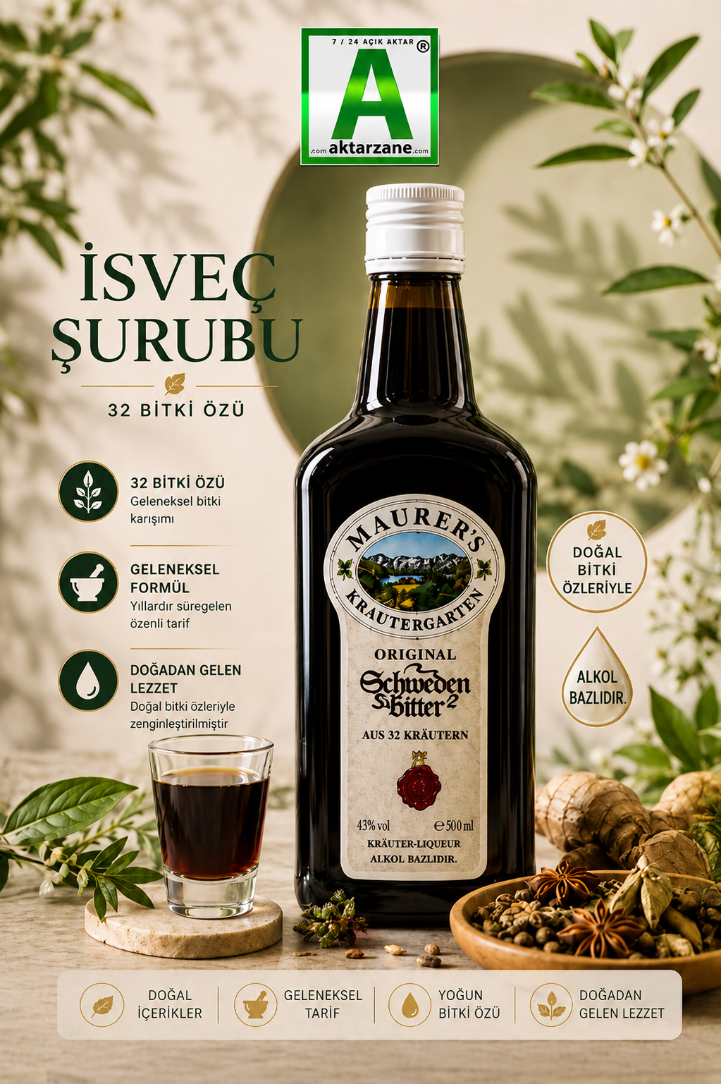 Krautergarten İsveç Şurubu 500ml