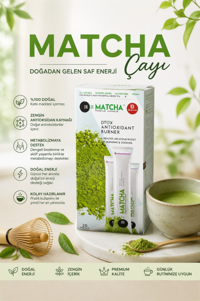Matcha Çayı 20 Stick Premium Japon Matcha Tozu