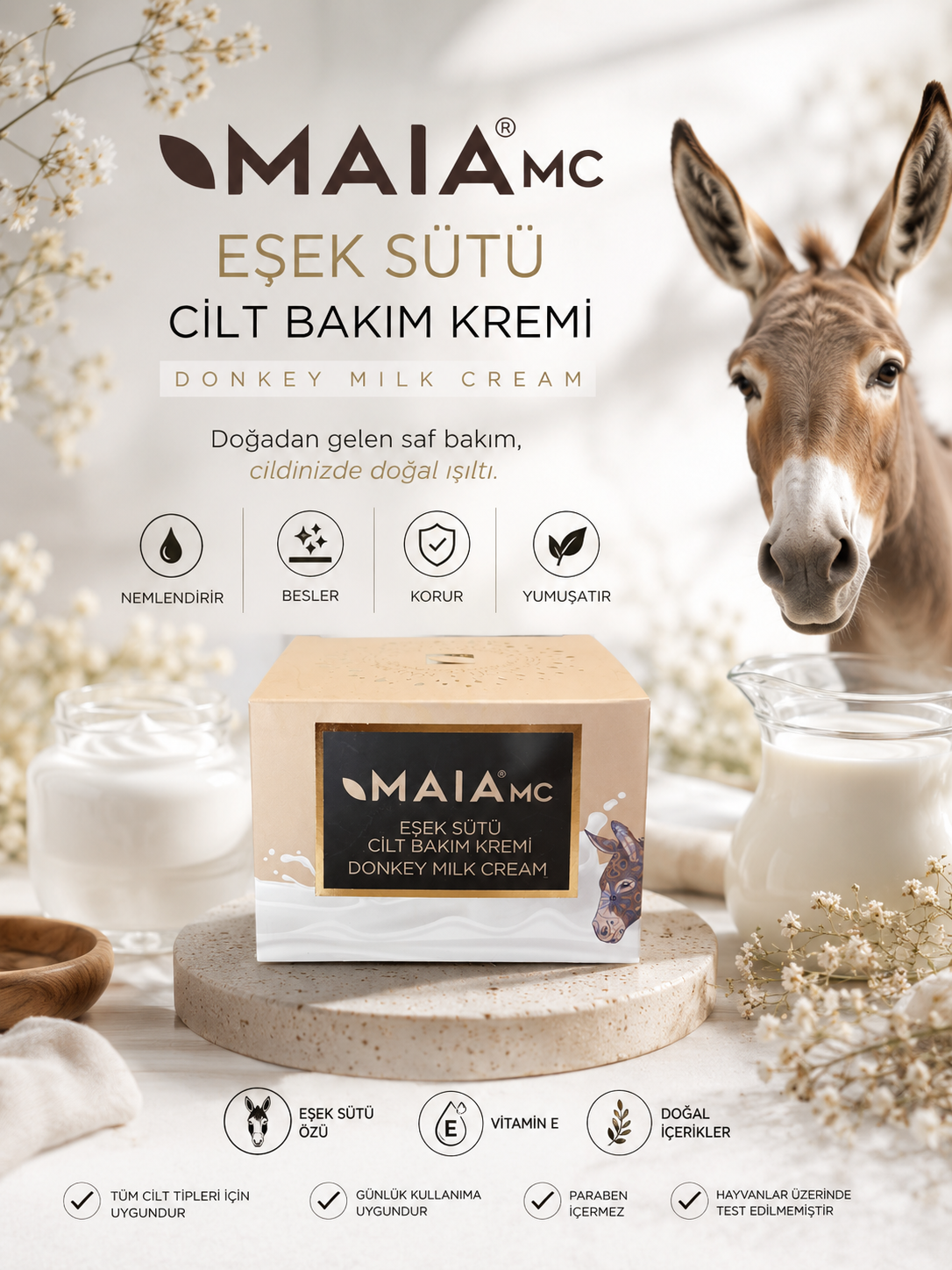 MAIA Eşek Sütü Cilt Bakım Kremi