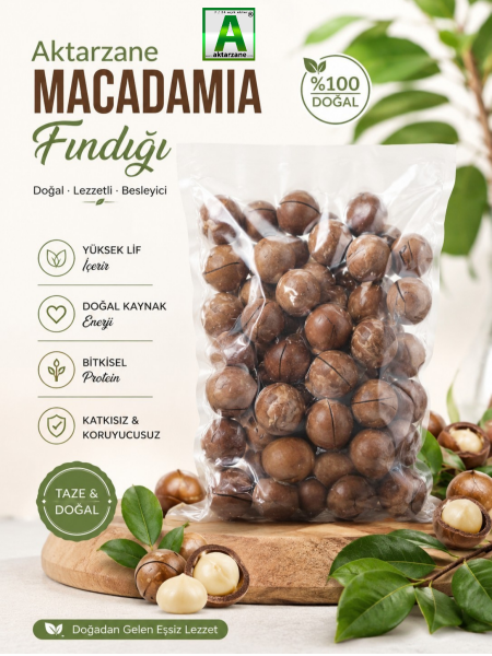 Aktarzane Macadamia Fındığı Kabuklu Doğal Premium Kalite Taze 500 gr