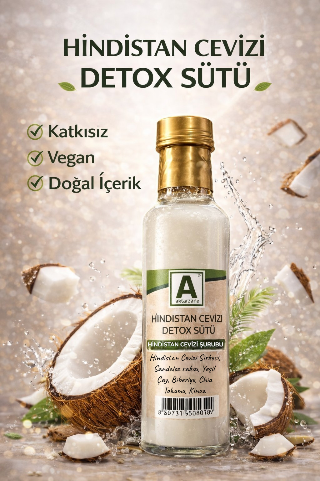 Hindistan Cevizi Detox Sütü 250 ml  Katkısız ,Vegan Ve Doğal İçerik