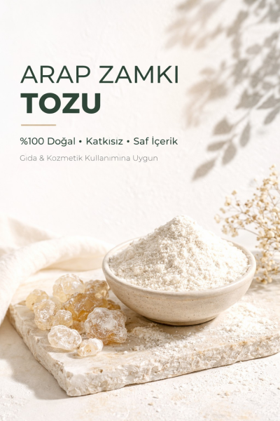 Arap Zamkı Tozu (Gum Arabic) %100 Doğal Katkısız Saf Toz
