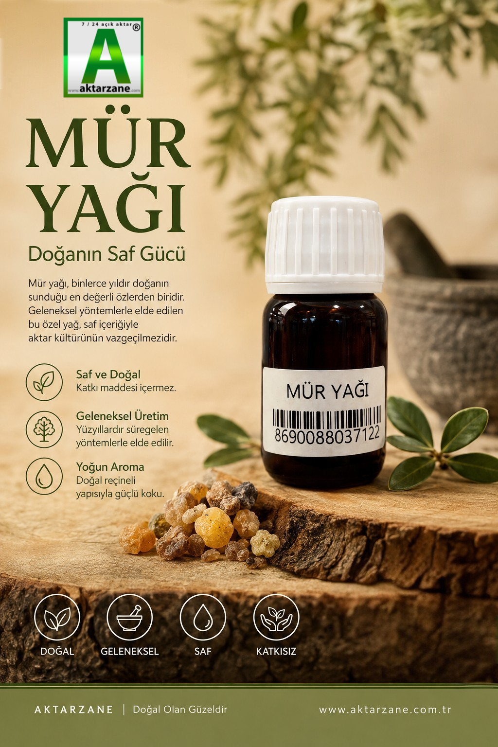Aktarzane Mür Yağı %100 Doğal Mür Yağı Bitkisel Bakım Yağı 20ml