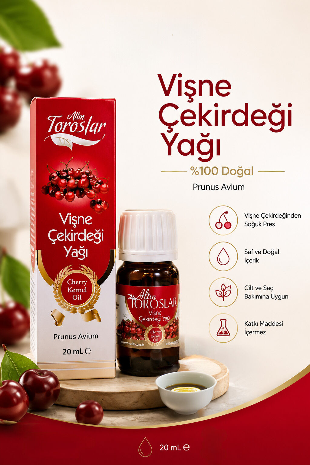 Toroslar Vişne Çekirdeği Yağı 20ml