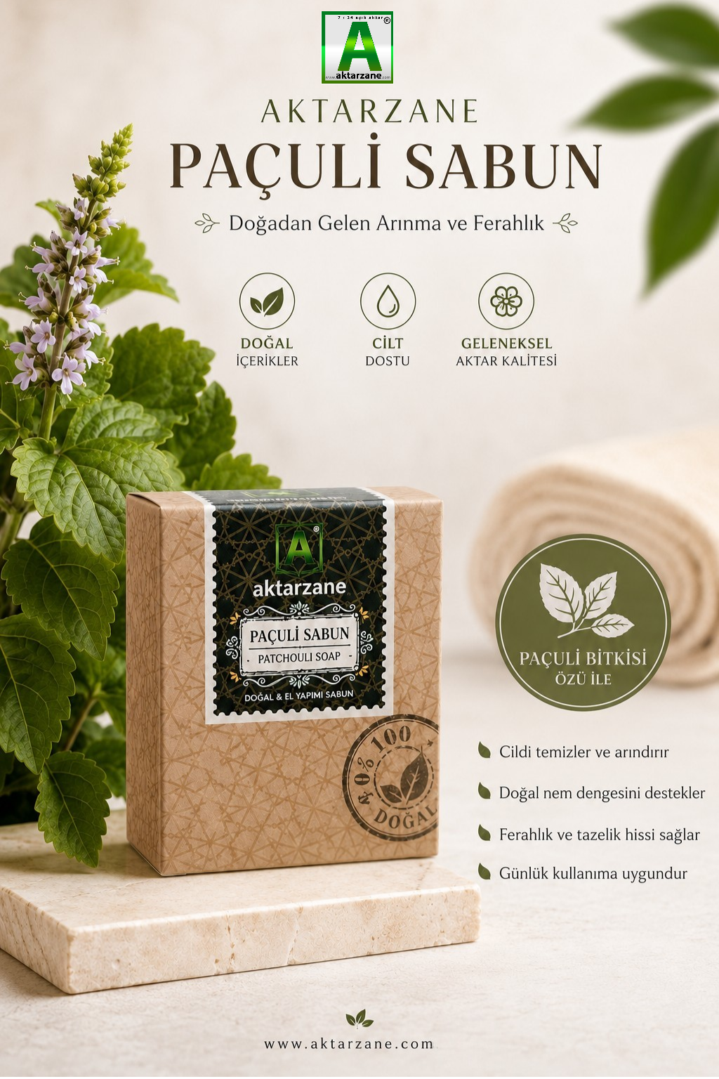 Aktarzane Lavanta Paçuli Sabunu 150gr