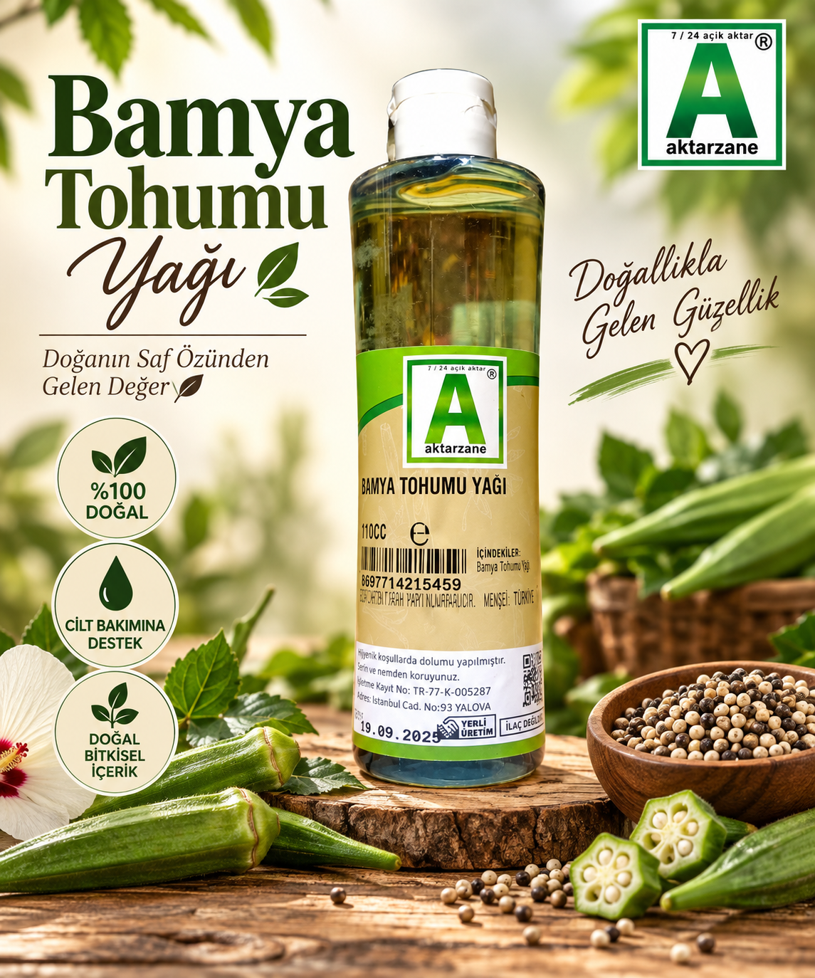 Aktarzane Bamya Tohumu Yağı 110cc
