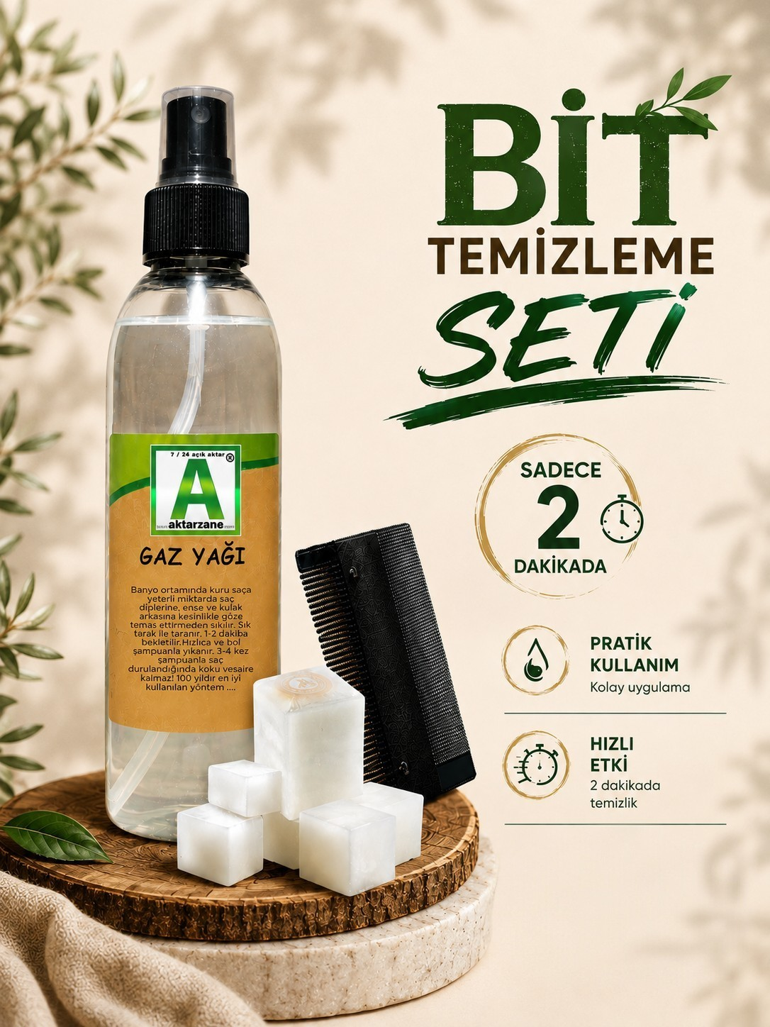 Bit Seti - Gaz Yağı Kafur Bit Tarağı