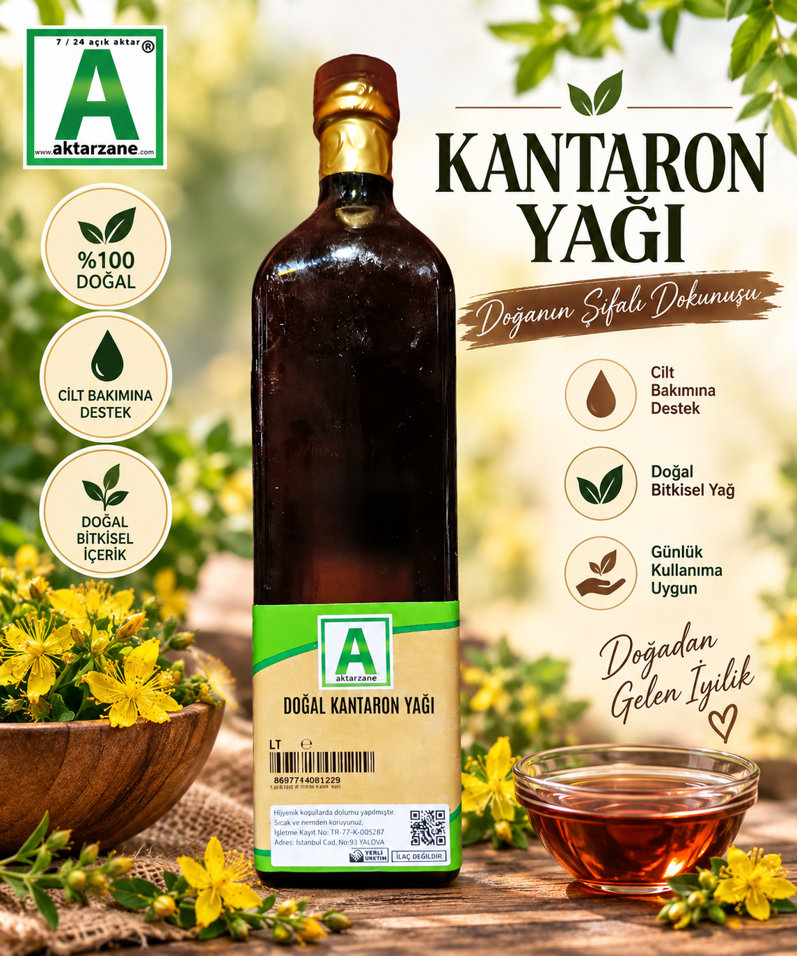 Aktarzane Kantaron Yağı 1lt