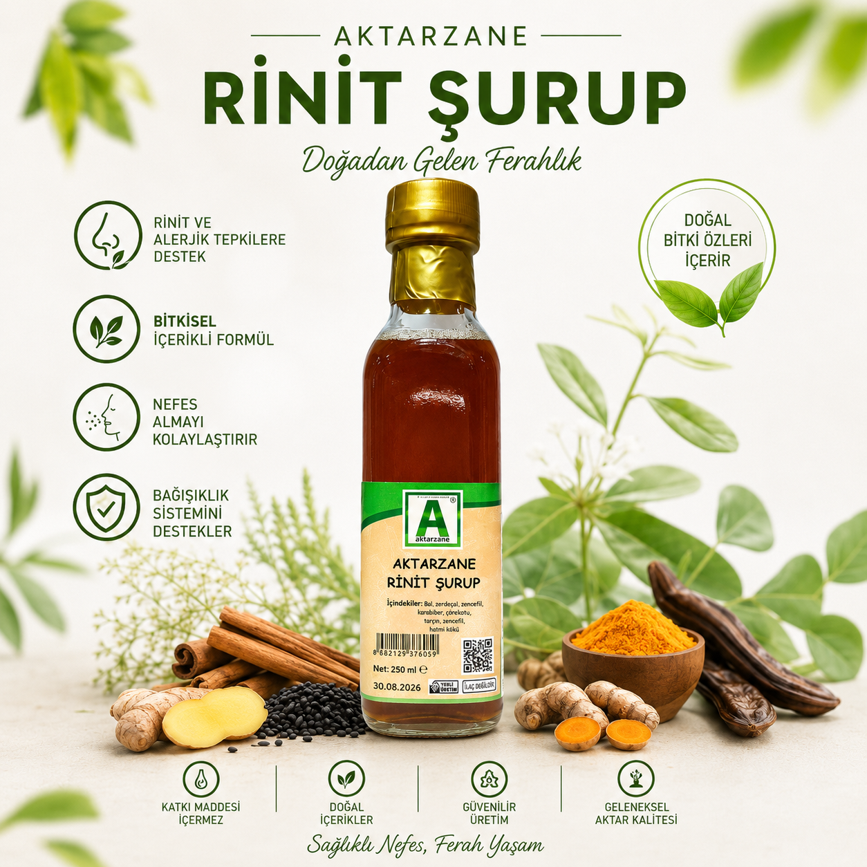 Aktarzane Rinit Şurup Alerji Şurubu 250ml