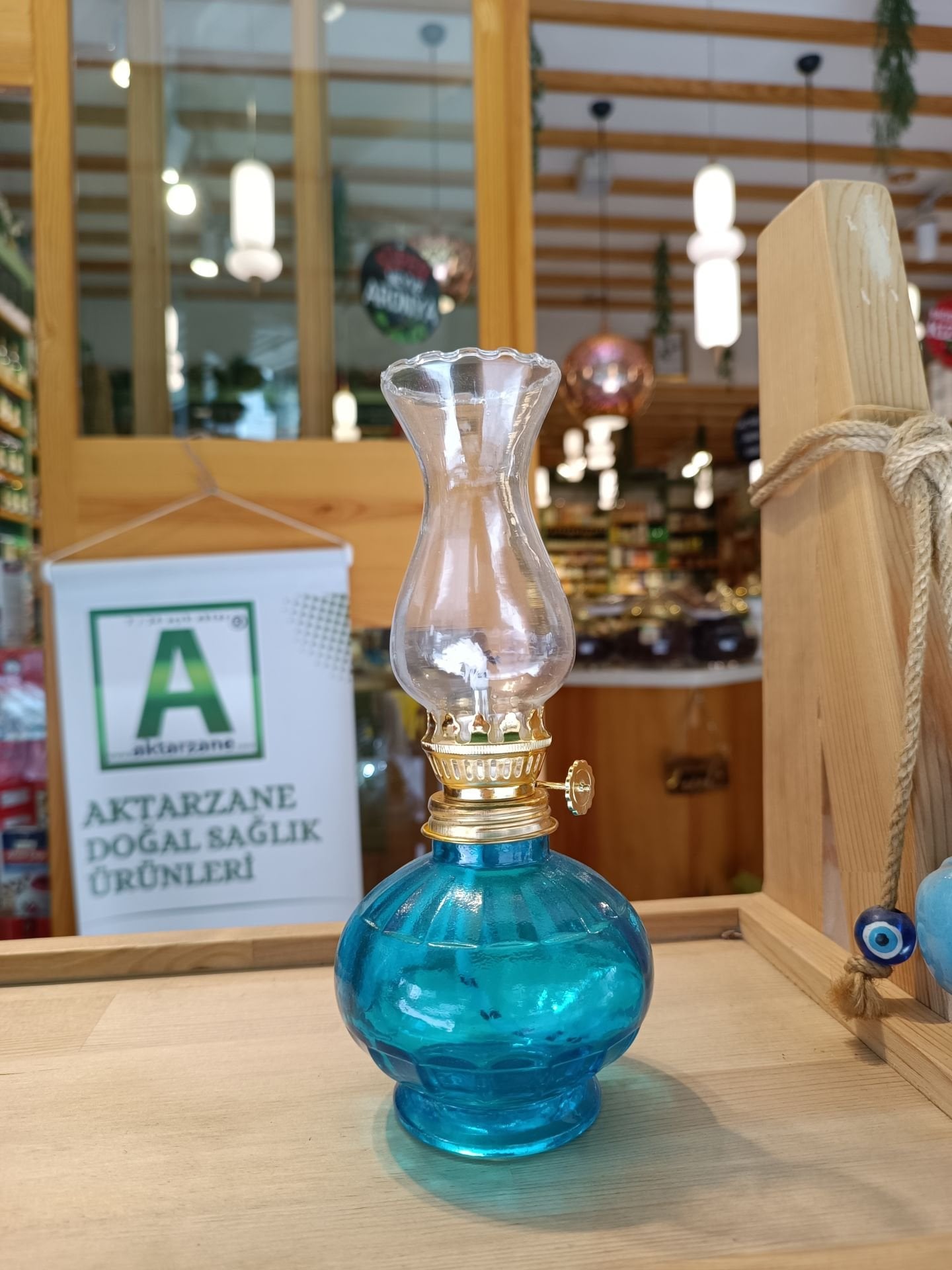 Gaz Lambası Nostaljik İdare Lambası mavi