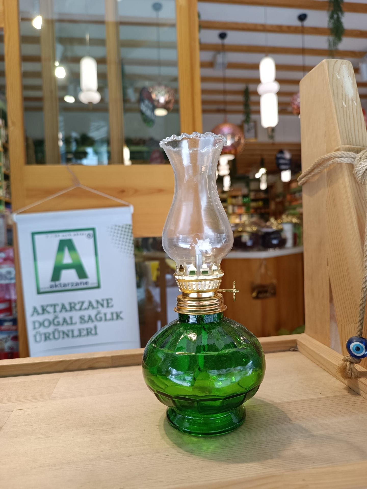 Gaz Lambası Nostaljik İdare Lambası yeşil