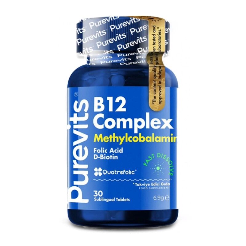 Purevits Vitamin B12 Complex Dilaltı 30 ADET TABLET