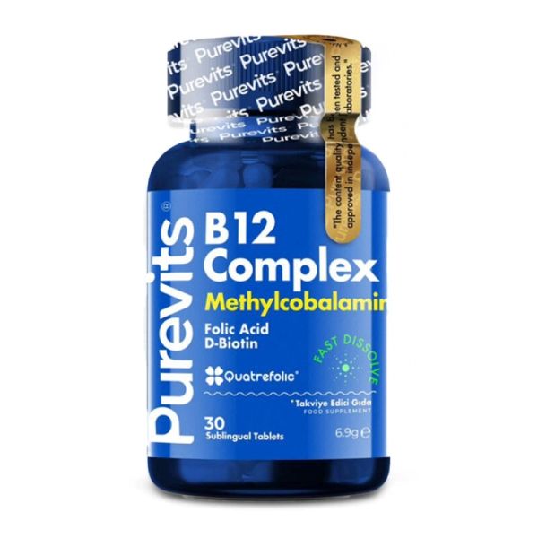 Purevits Vitamin B12 Complex Dilaltı 30 ADET TABLET