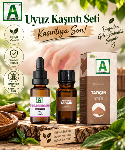 Uyuz Kaşıntı Seti: Palmarosa Çimen Yağı & Tarçın Yağı