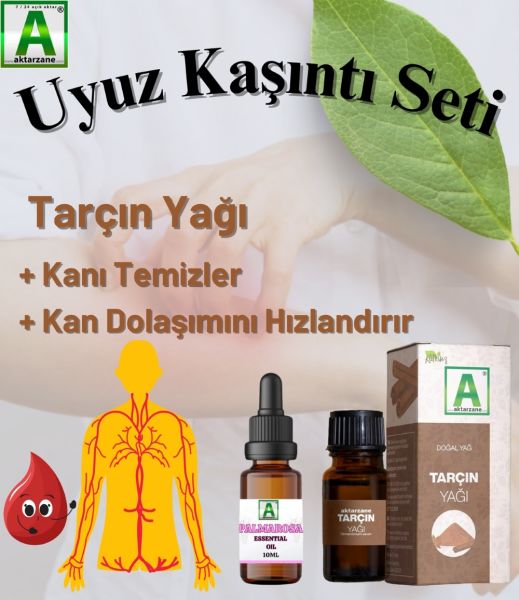 Uyuz Kaşıntı Seti: Palmarosa Çimen Yağı & Tarçın Yağı