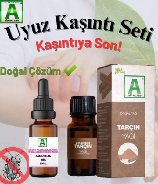 Uyuz Kaşıntı Seti: Palmarosa Çimen Yağı & Tarçın Yağı