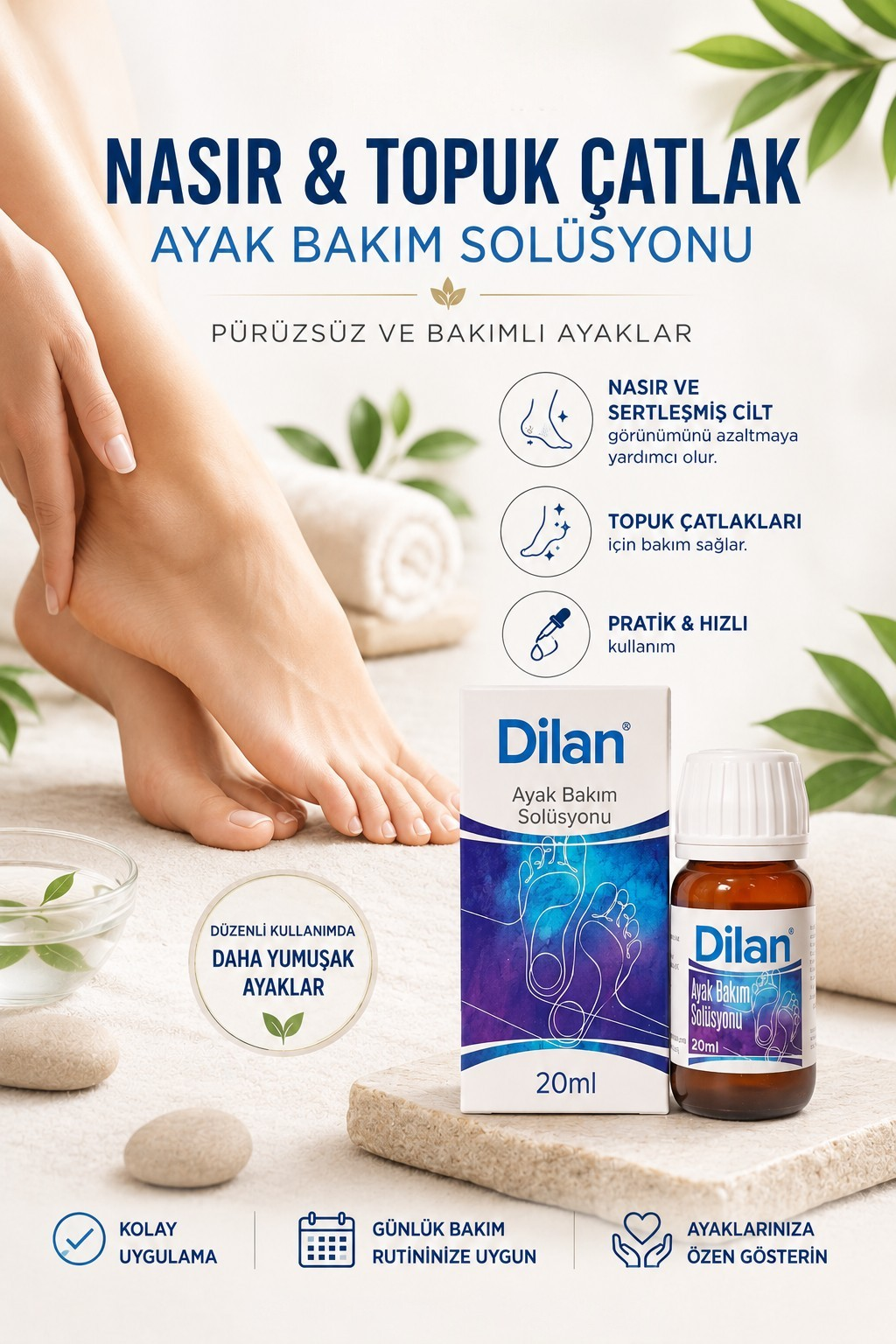 Aktarzane NASIR VE TOPUK ÇATLAK AYAK BAKIM SOLÜSYONU 20ML