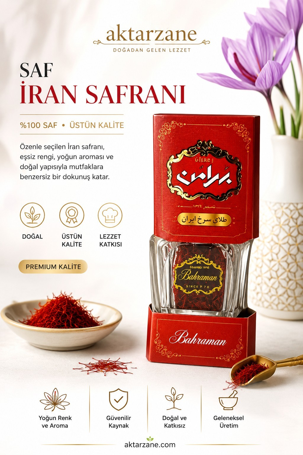 Orjinal İran Safranı Saffron Crocus Sativus