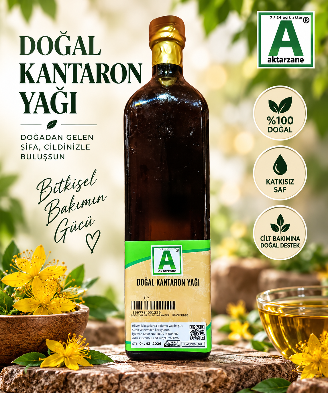 AKTARZANE KANTARON YAĞI 500ML