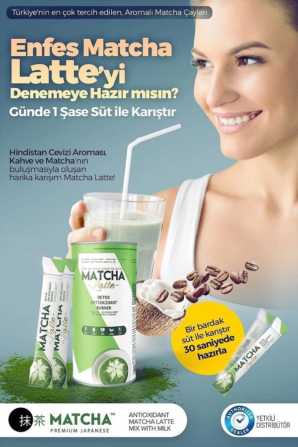Matcha Latte Hindistan Cevizi Aromalı