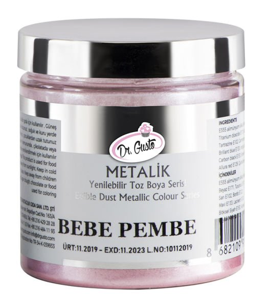 Dr. Gusto Bebe Pembe Yenilebilir Metalik Toz