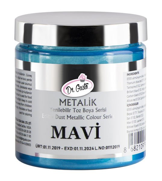 Dr. Gusto Mavi Yenilebilir Metalik Toz