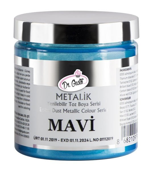 Dr. Gusto Mavi Yenilebilir Metalik Toz