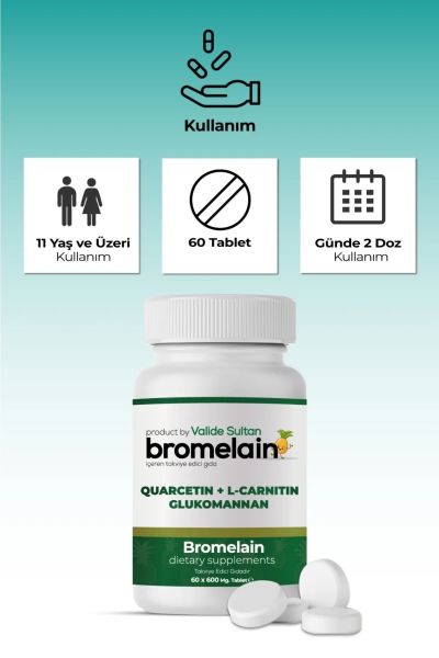 Bromelain Takviye Edici Tablet 60x600Mg