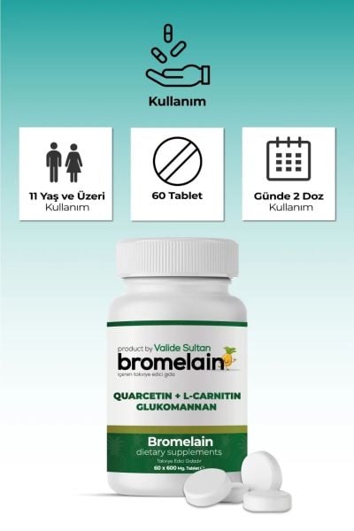 Bromelain Takviye Edici Tablet 60x600Mg