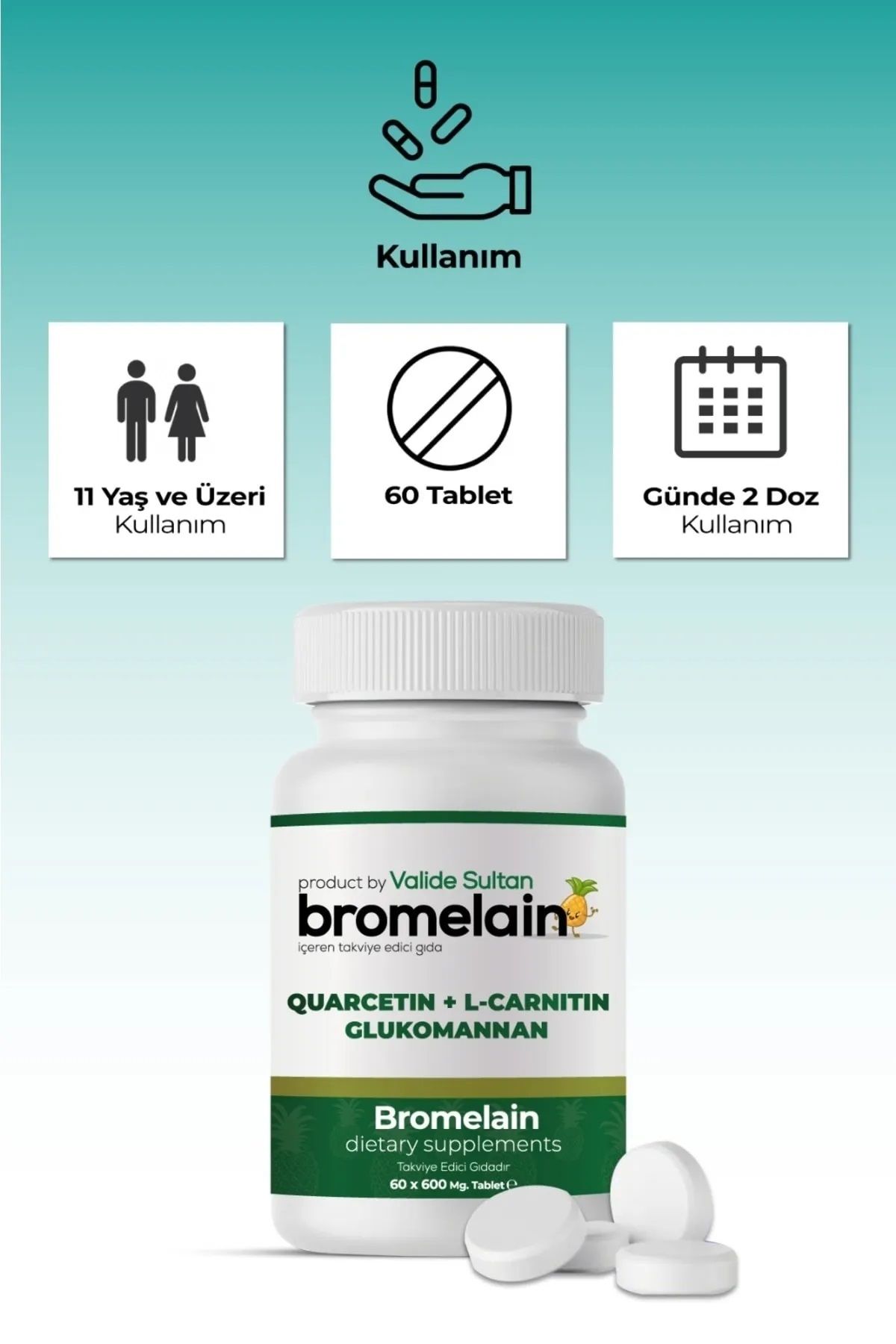 Bromelain Takviye Edici Tablet 60x600Mg
