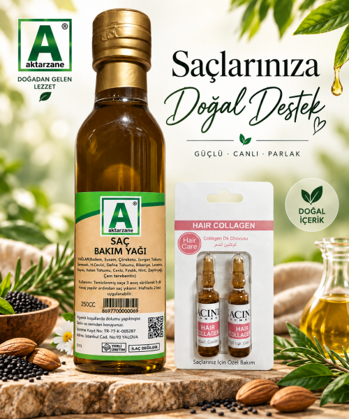 Aktarzane Saç Bakım Seti Saç Bakım Yağı ve Saç Serumu