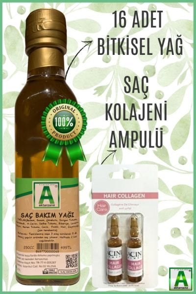 Aktarzane Saç Bakım Seti Saç Bakım Yağı ve Saç Serumu